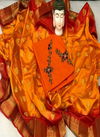Orange Festive Wear Hand Work Cotton South Slub Dress Material 258
